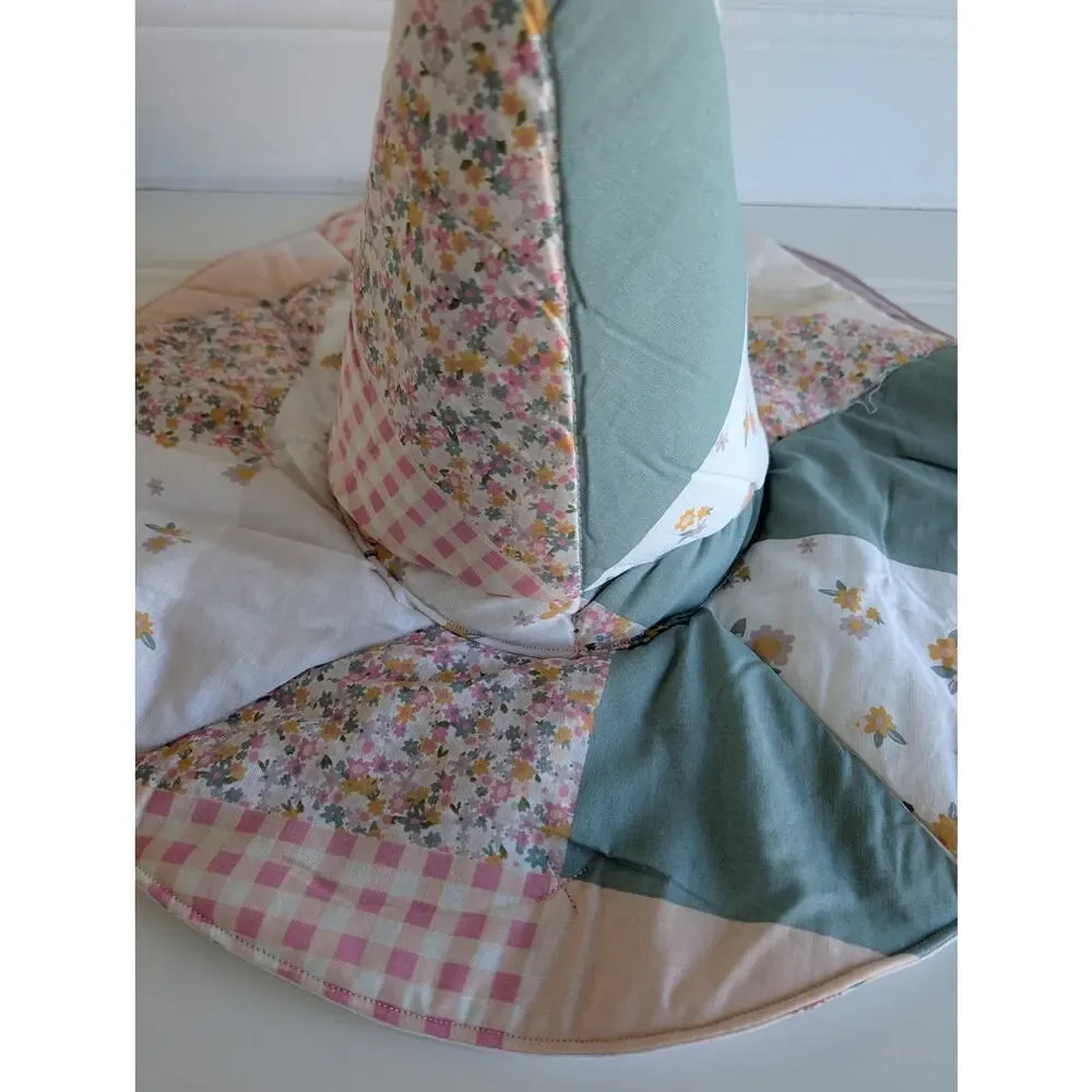 Handmade Quilted Whimsy Witch Hat - Pastel 2